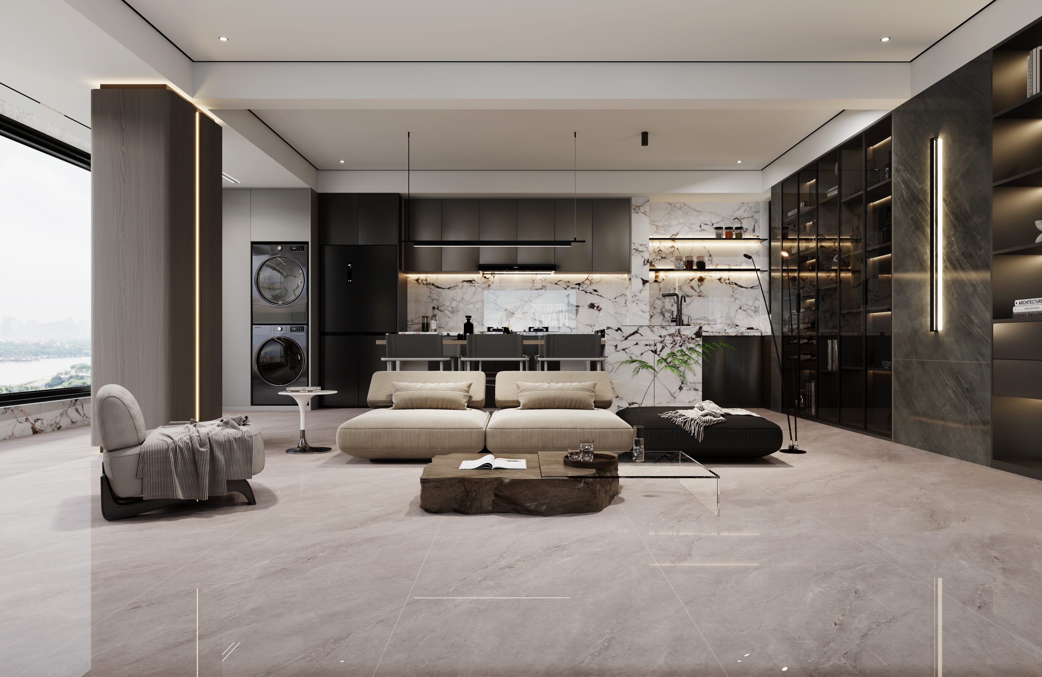 素灰漫紋 QCJ715LW220A 效果圖