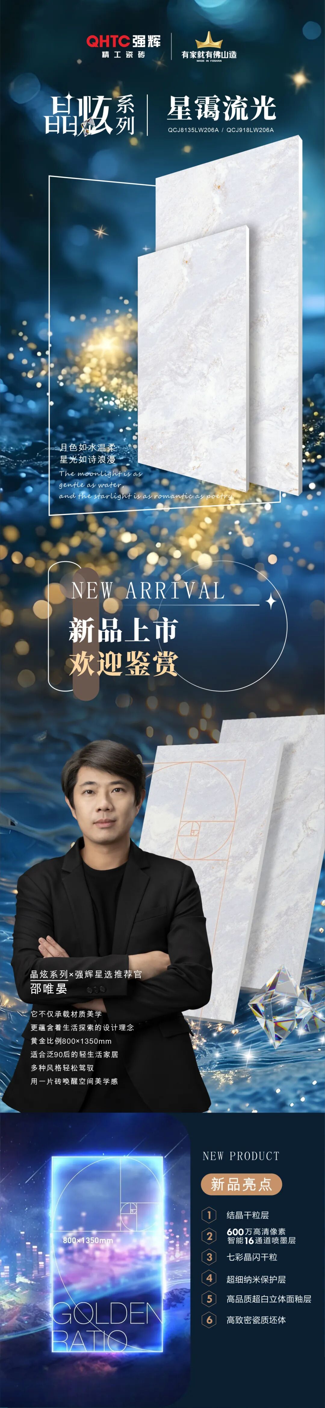 晶炫系列 | 星靄流光，流動的星光凝練于瓷磚上(圖1)